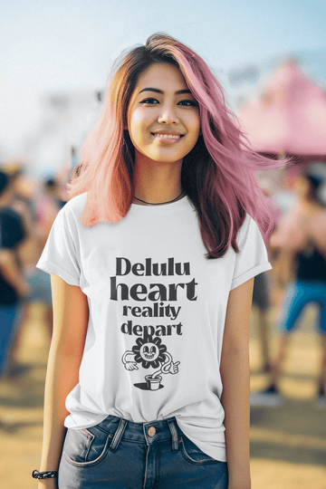 Delulu Women's Round Neck Half Sleeve T-shirt - Lyssian