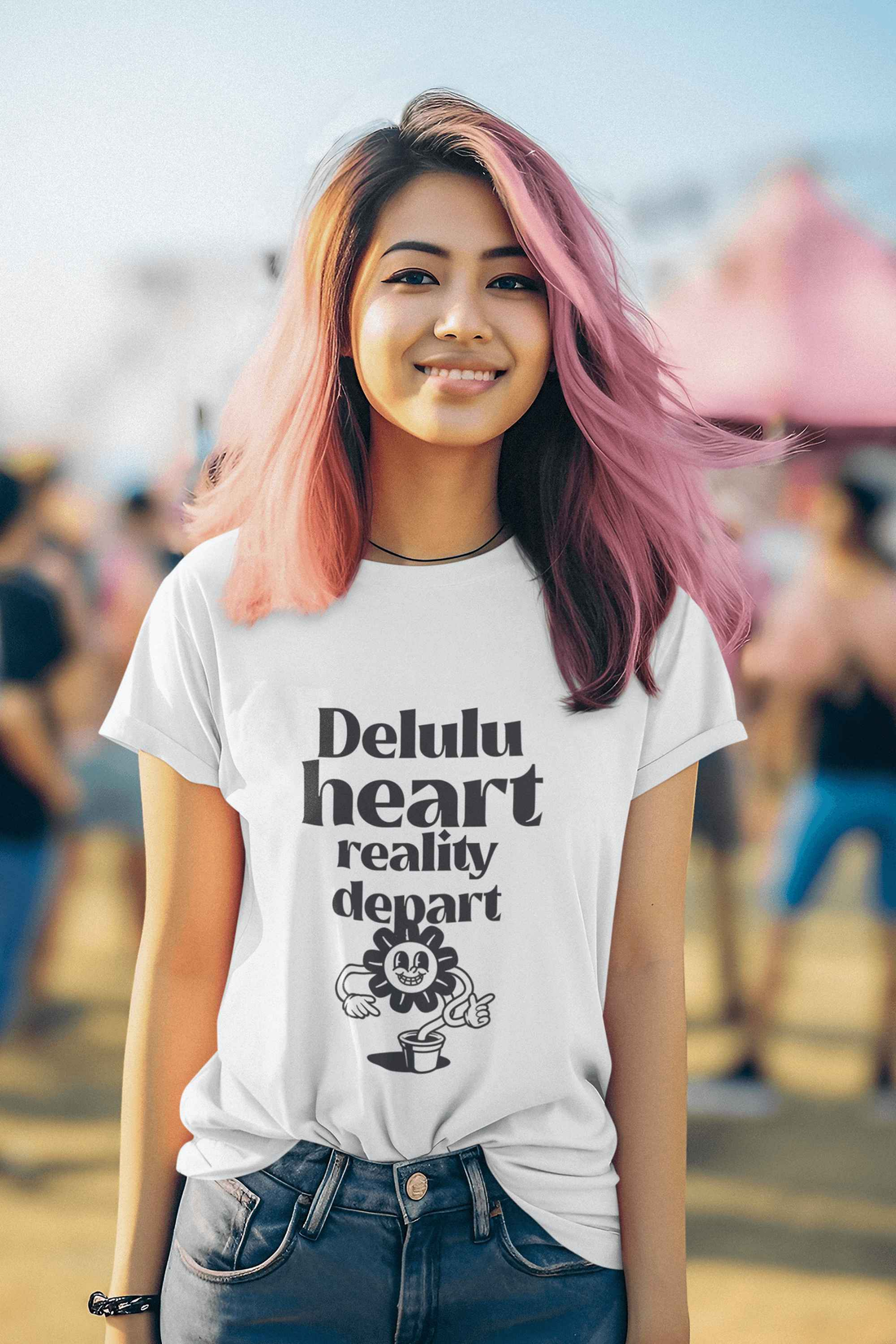 Delulu Women's Round Neck Half Sleeve T-shirt