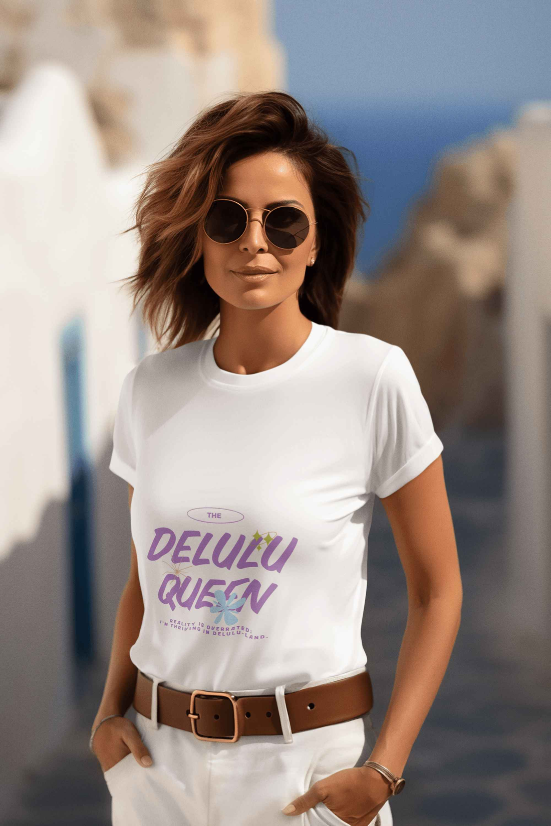 Delulu Queen Women's Round Neck Half Sleeve T-shirt