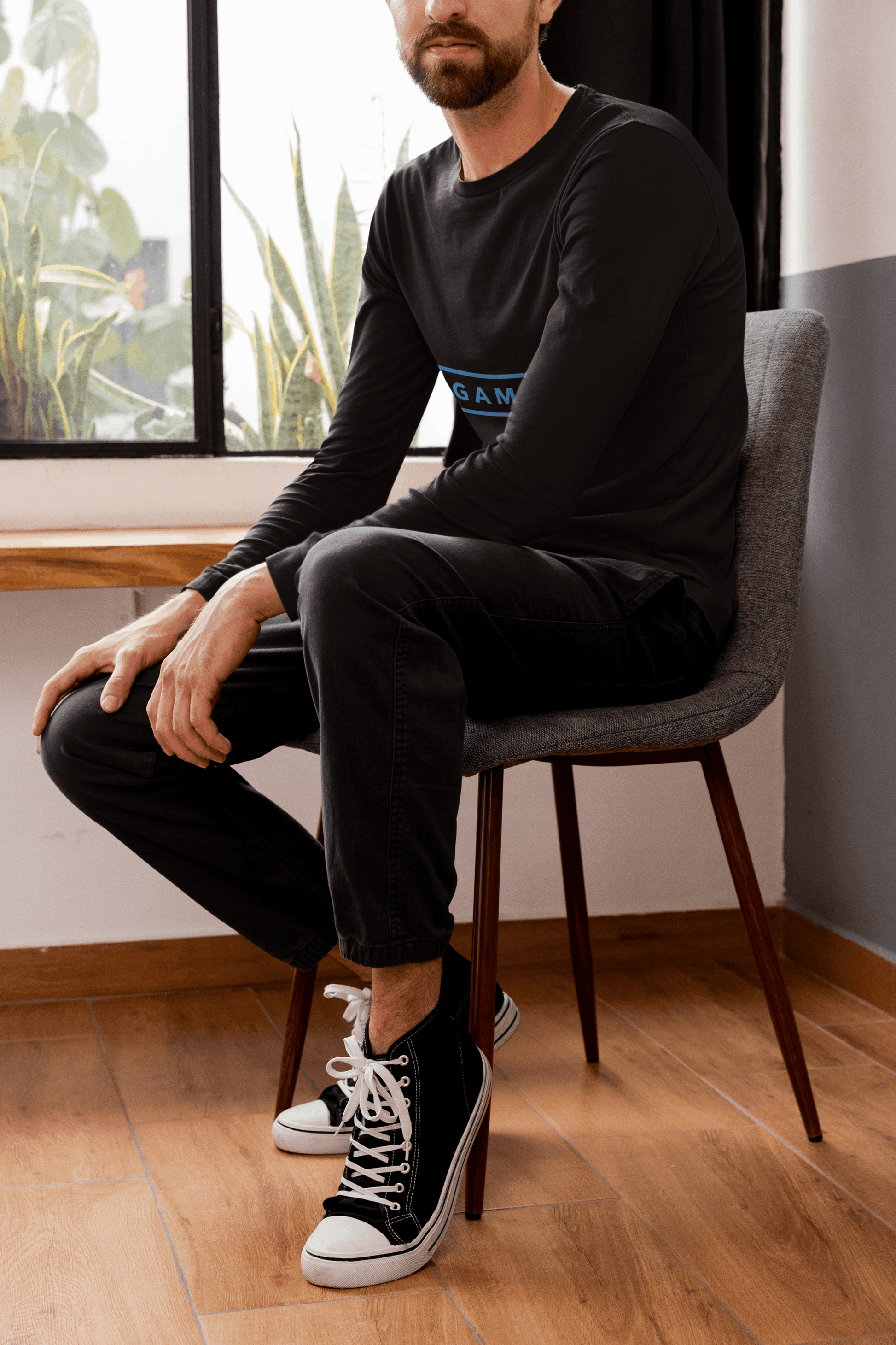 Gamer Male Round Neck Full Sleeve T-shirt - Lyssian