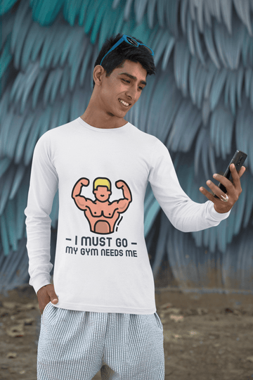 GYM Motivation Men's Round Neck Full Sleeve T-shirt - Lyssian