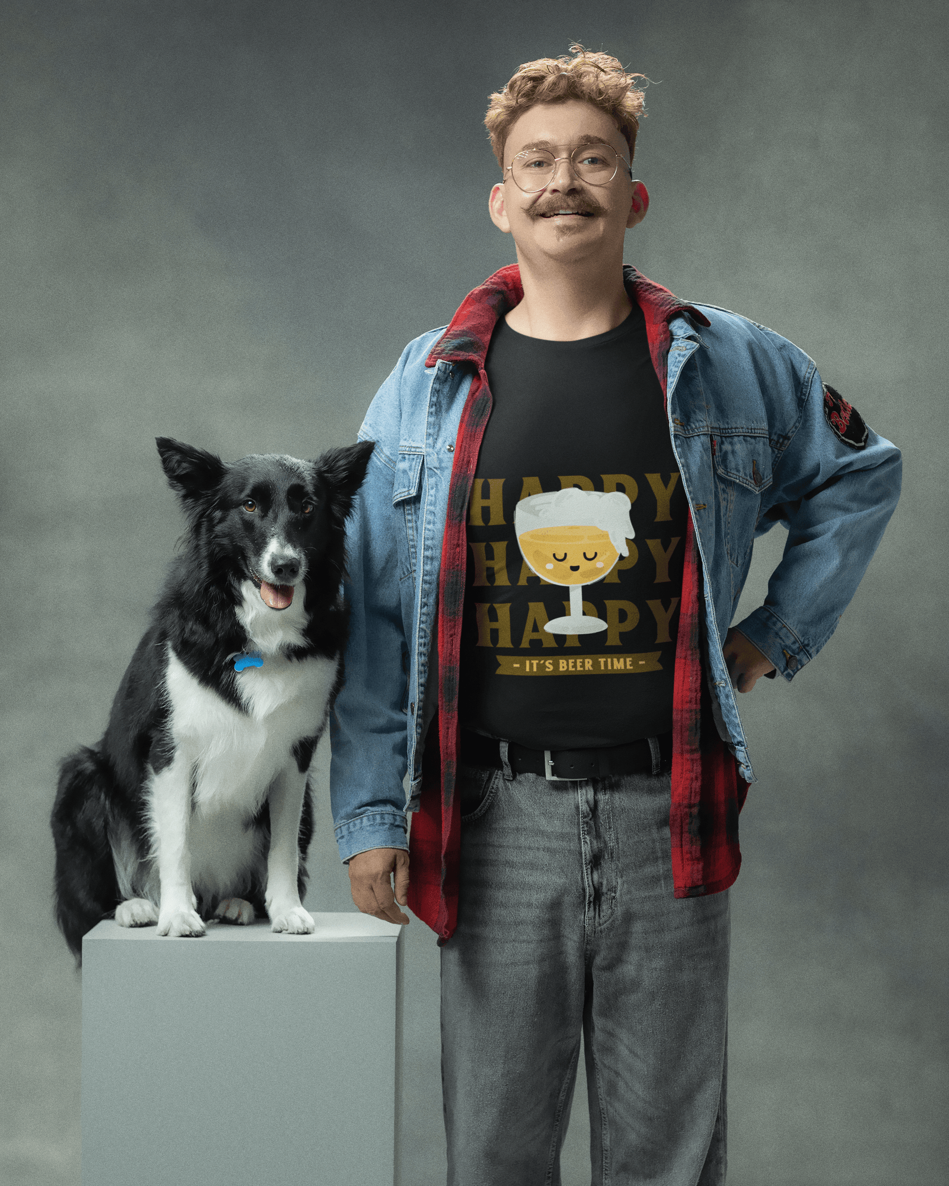 Beer Time Male Round Neck Full Sleeve T-shirt - Lyssian