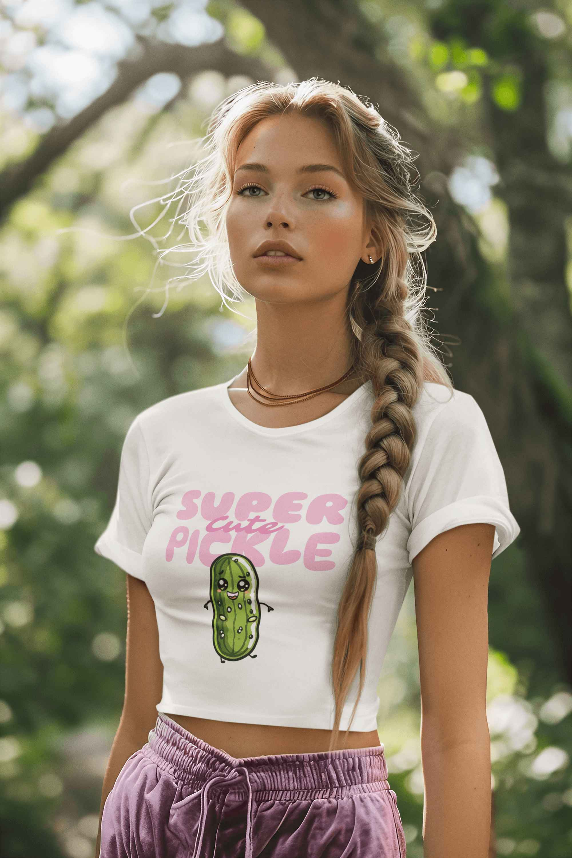 Cute Pickle Women's Crop Top