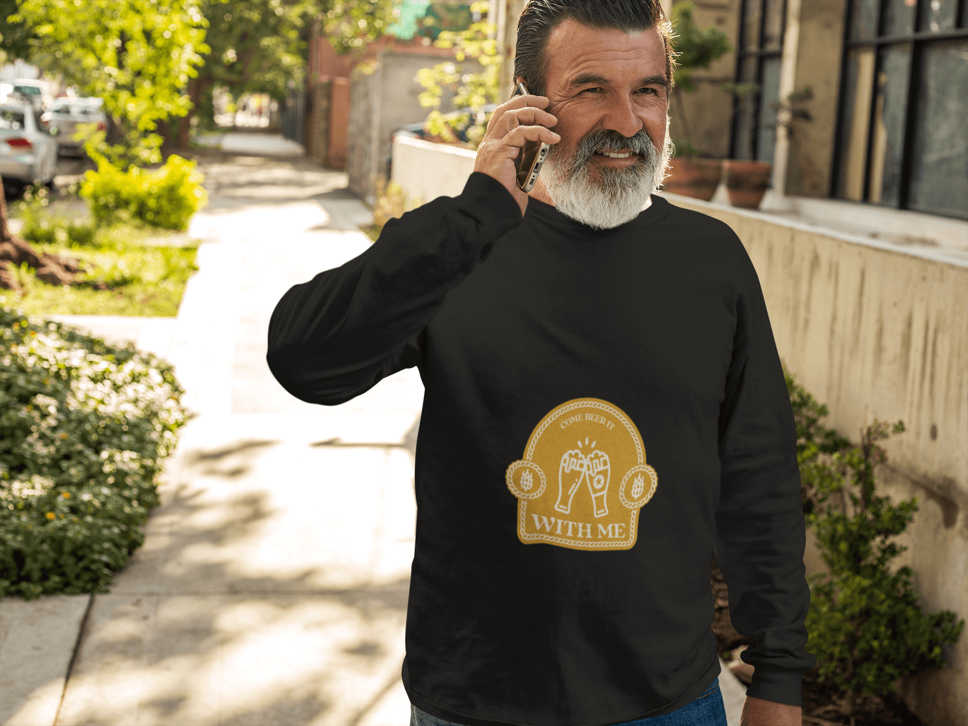 With Me Male Round Neck Full Sleeve T-shirt - Lyssian