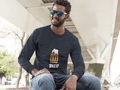 Beer Lover Male Round Neck Full Sleeve T-shirt - Lyssian
