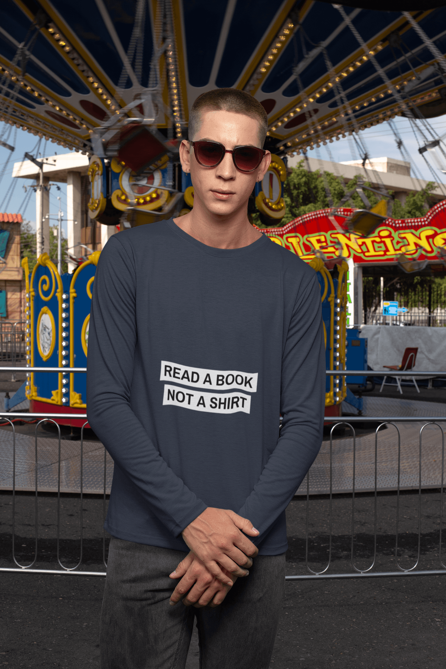 Read Male Round Neck Full Sleeve T-shirt - Lyssian