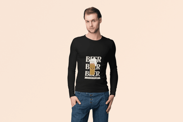 Short Life, Beer = Wife Male Round Neck Full Sleeve T-shirt - Lyssian