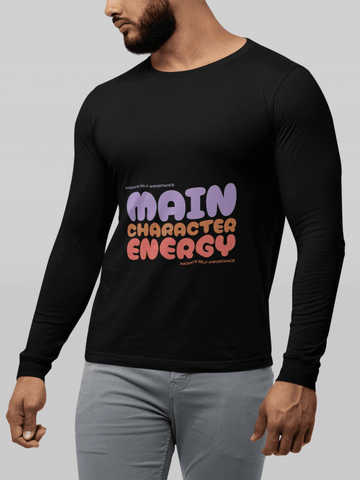 Main Character Men's Round Neck Full Sleeve T-shirt - Lyssian
