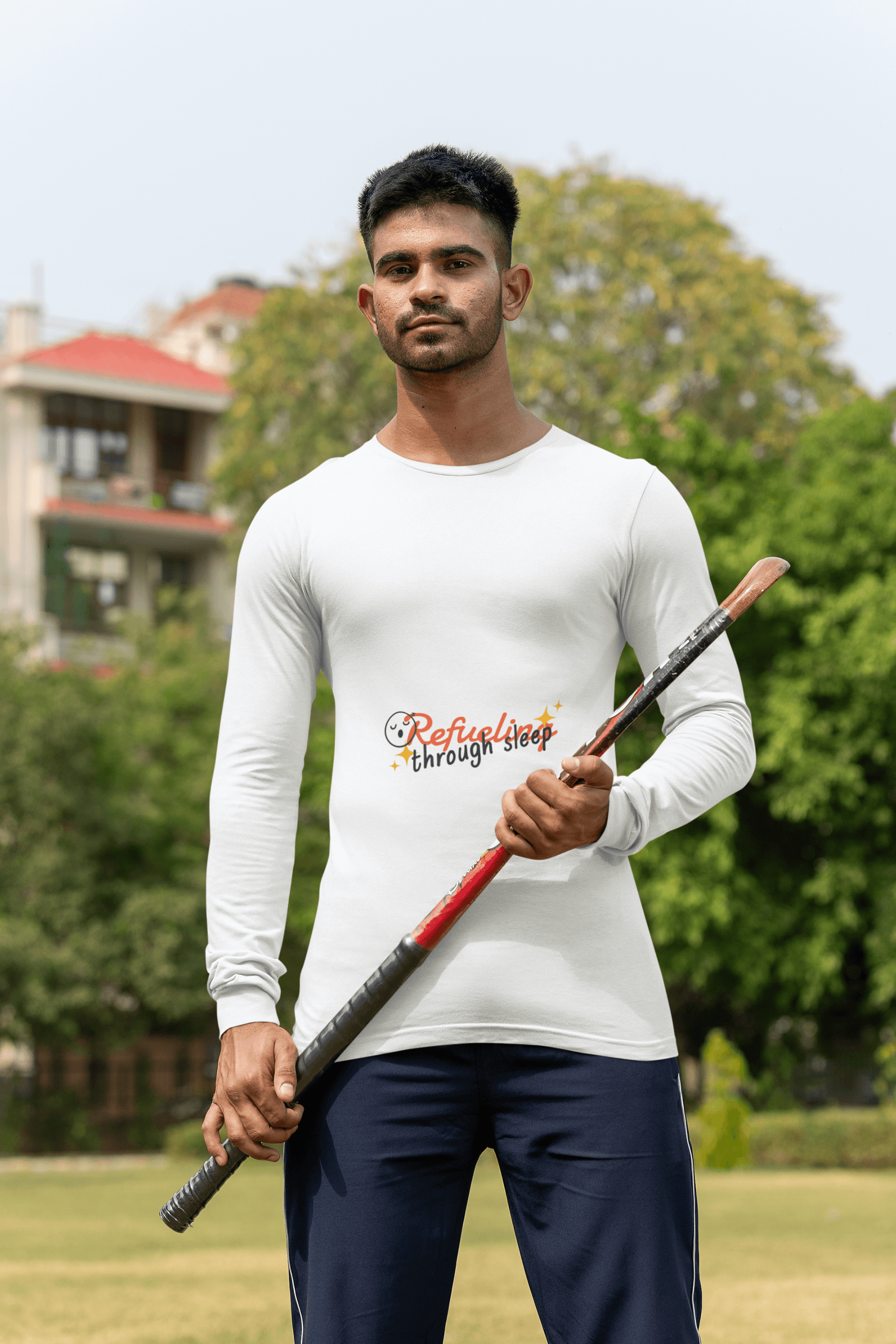 Refuelling Male Round Neck Full Sleeve T-shirt - Lyssian