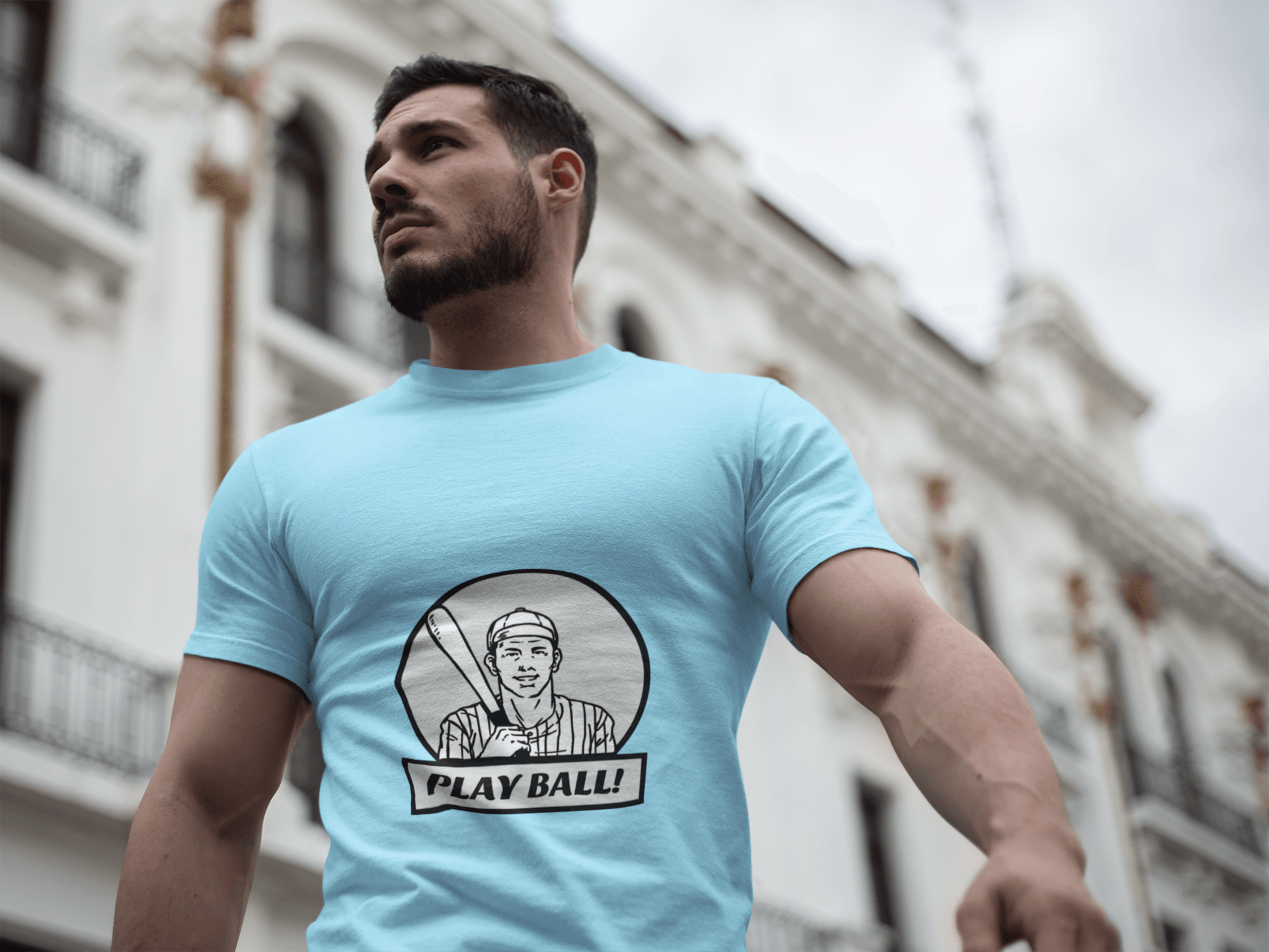 Ball Male Round Neck Half Sleeve T-shirt - Lyssian