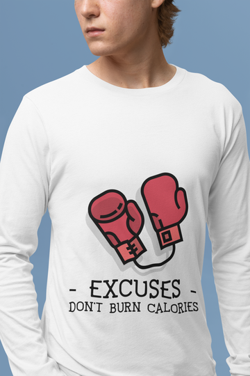 Excuses Male Round Neck Full Sleeve T-shirt
