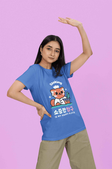 Women's Cooking T-Shirt with Round Neck and Half Sleeves