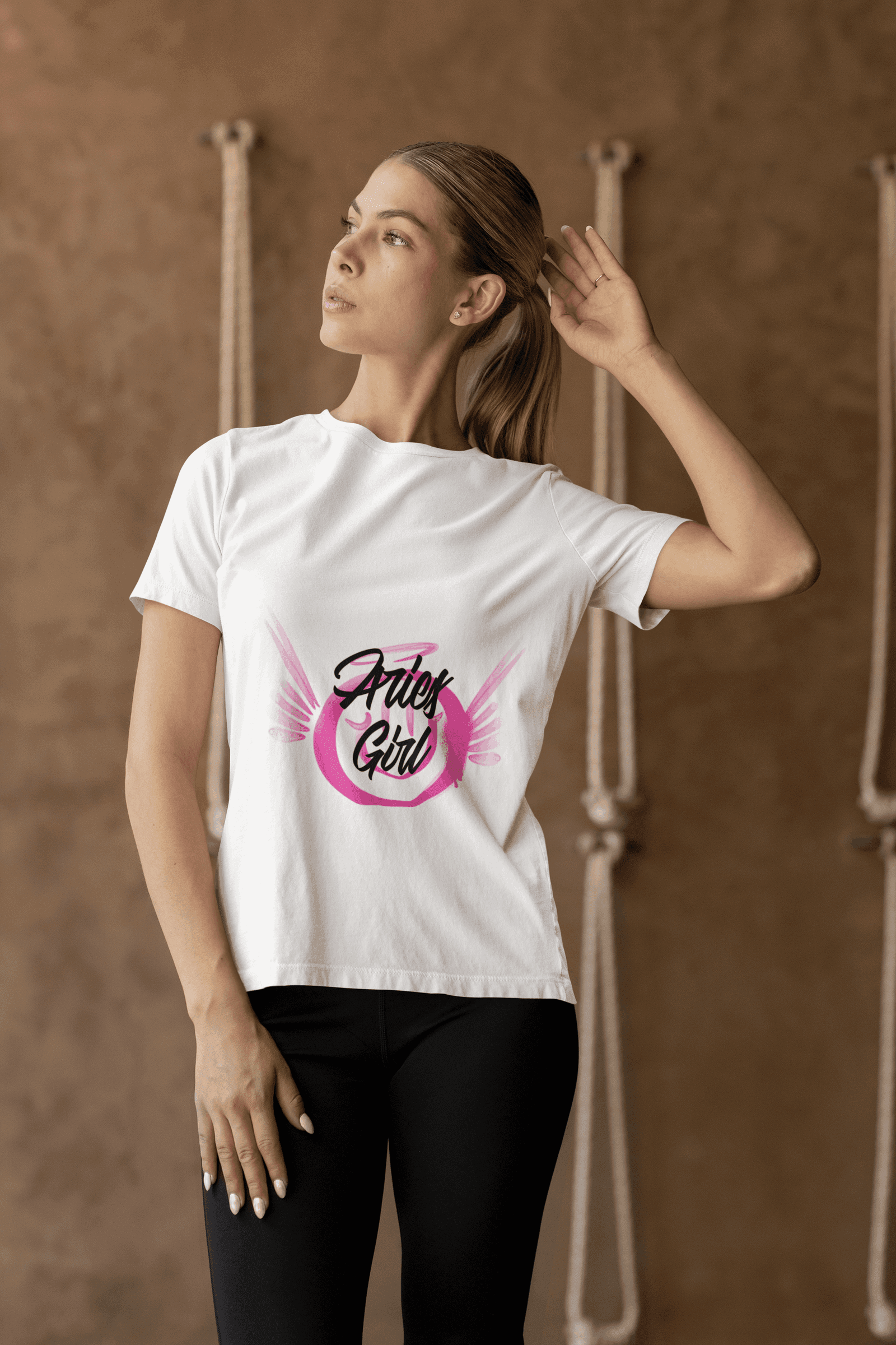 Aries Women's Round Neck Half Sleeve T-shirt - Lyssian