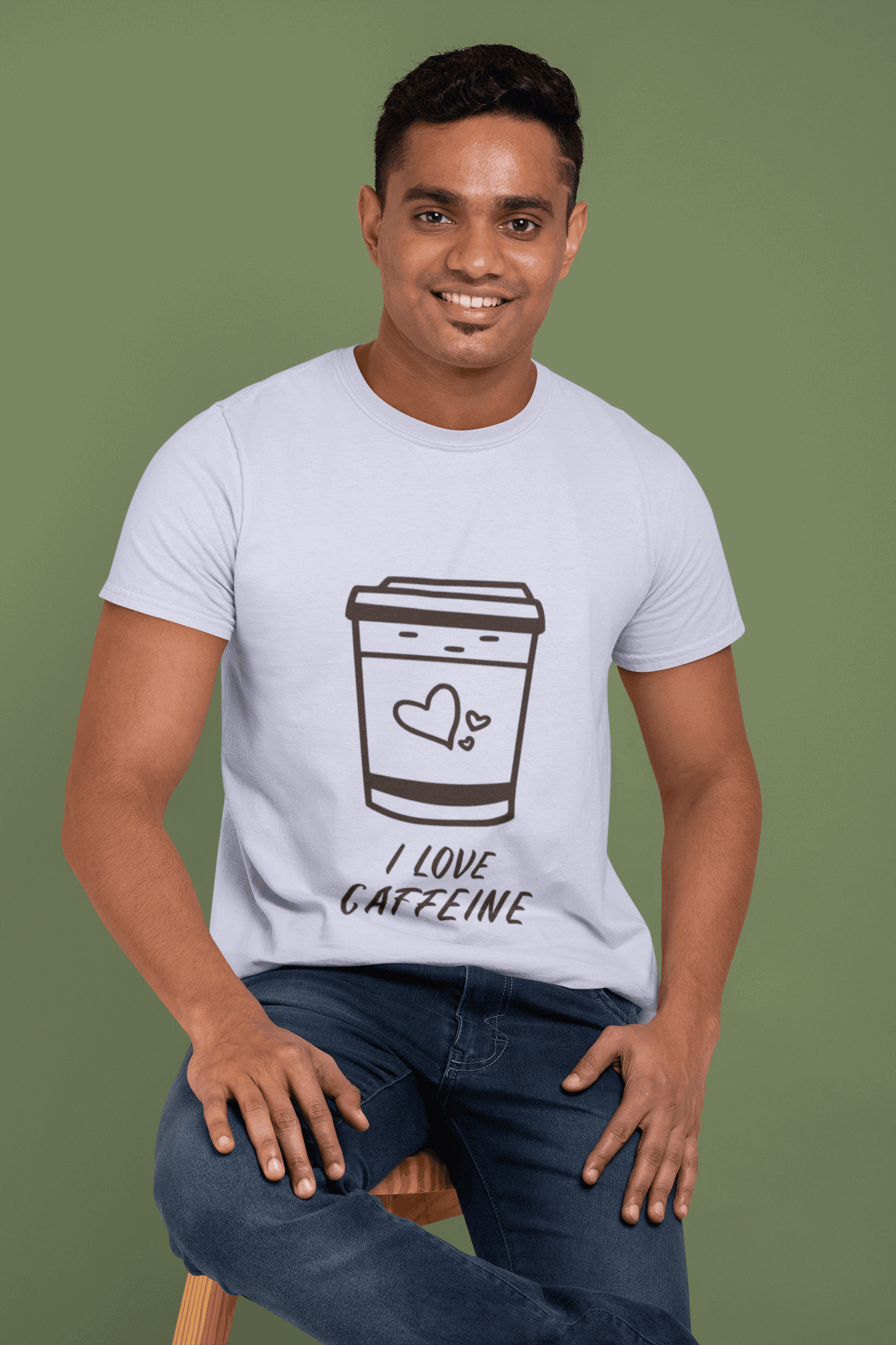 Caffeine Men's Round Neck Half Sleeve T-shirt - Lyssian