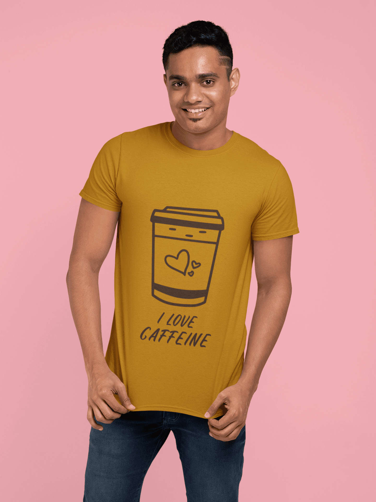 Caffeine Men's Round Neck Half Sleeve T-shirt - Lyssian