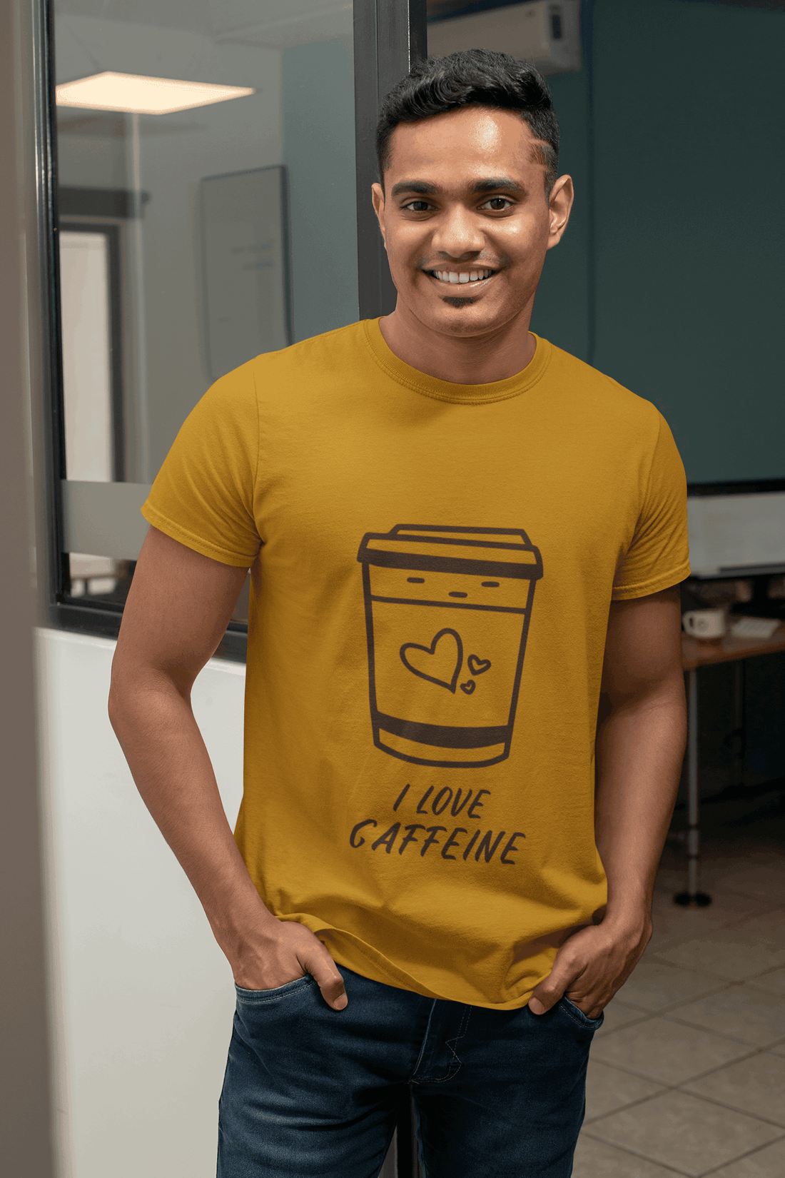 Caffeine Men's Round Neck Half Sleeve T-shirt - Lyssian