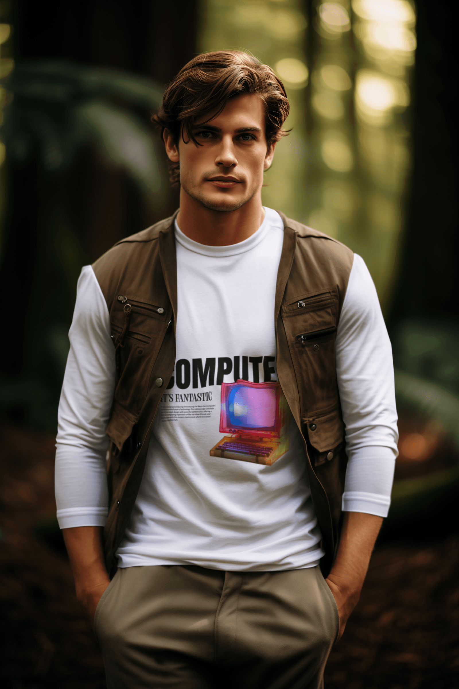 Computer Men's Round Neck Full Sleeve T-shirt - Lyssian