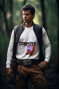 Computer Men's Round Neck Full Sleeve T-shirt - Lyssian