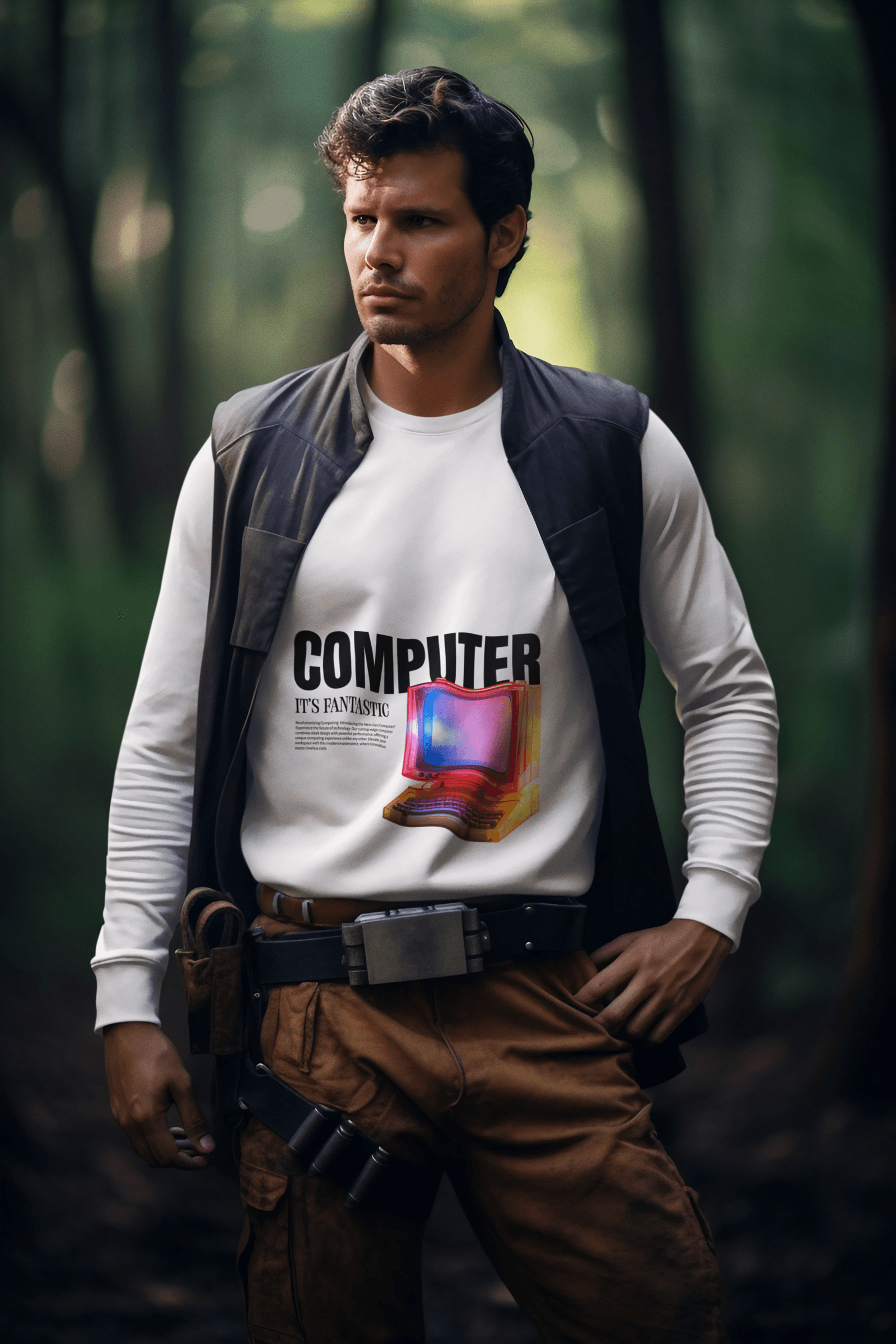 Computer Men's Round Neck Full Sleeve T-shirt - Lyssian