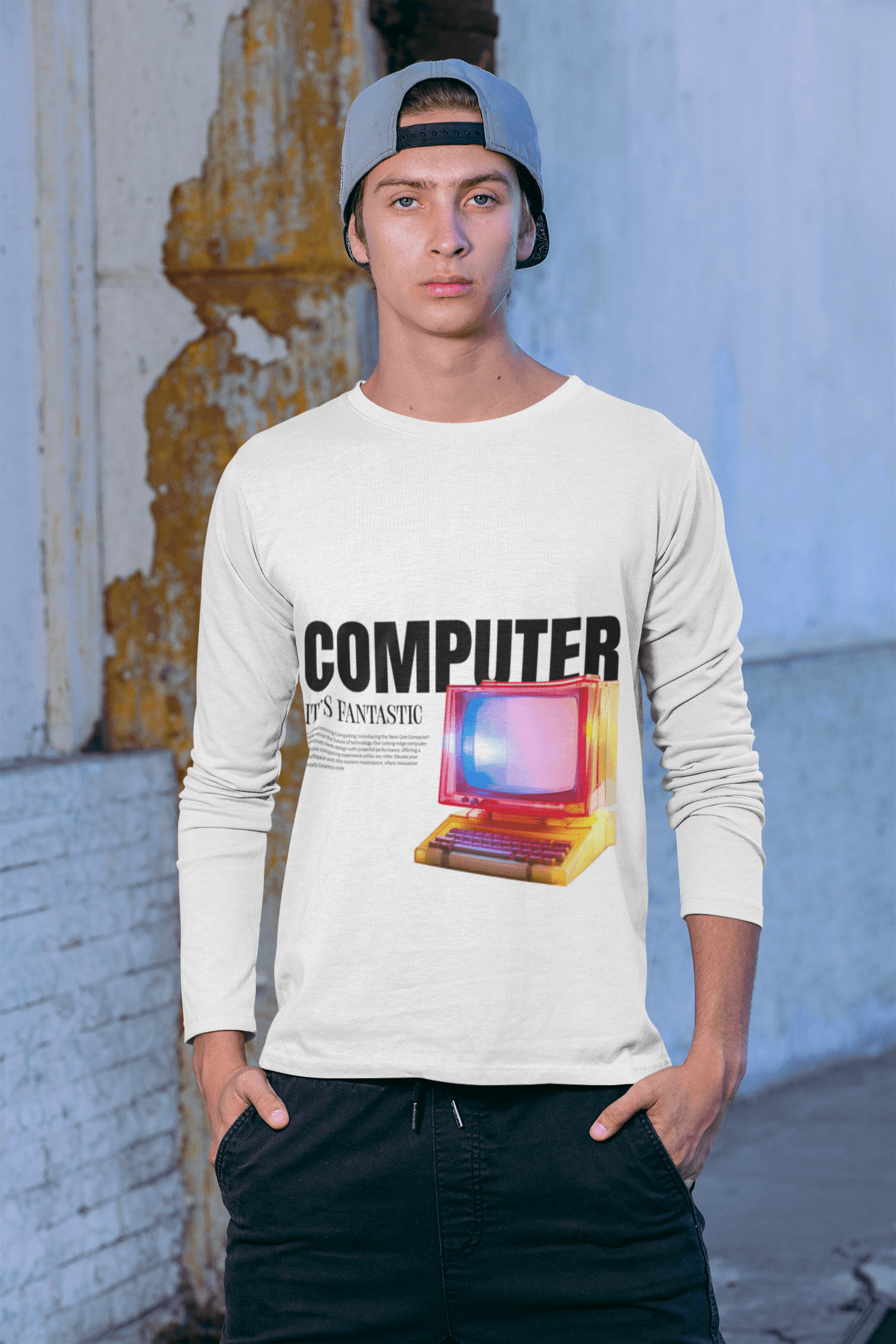 Computer Men's Round Neck Full Sleeve T-shirt - Lyssian