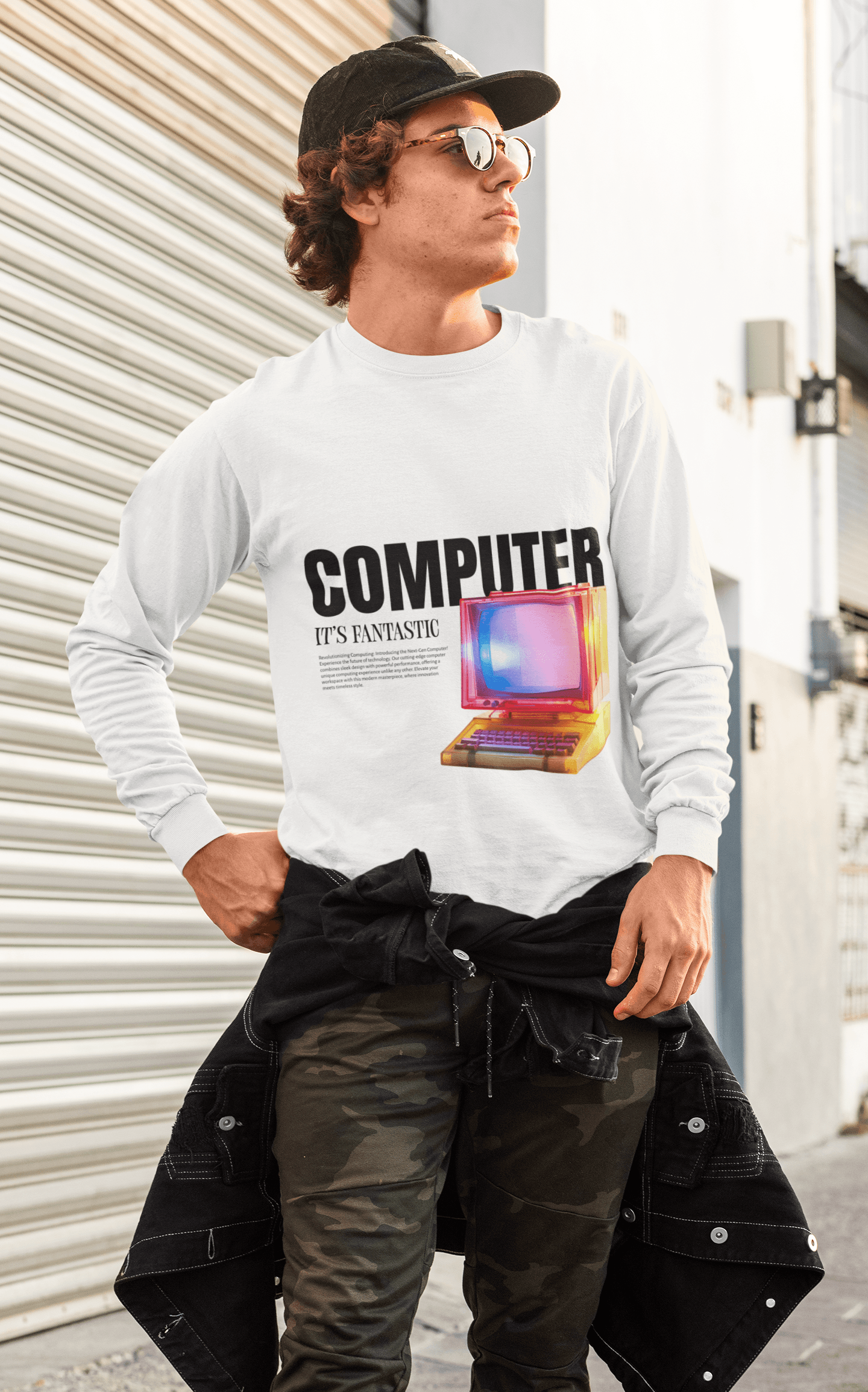 Computer Men's Round Neck Full Sleeve T-shirt - Lyssian