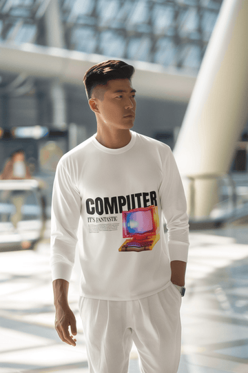 Computer Men's Round Neck Full Sleeve T-shirt - Lyssian