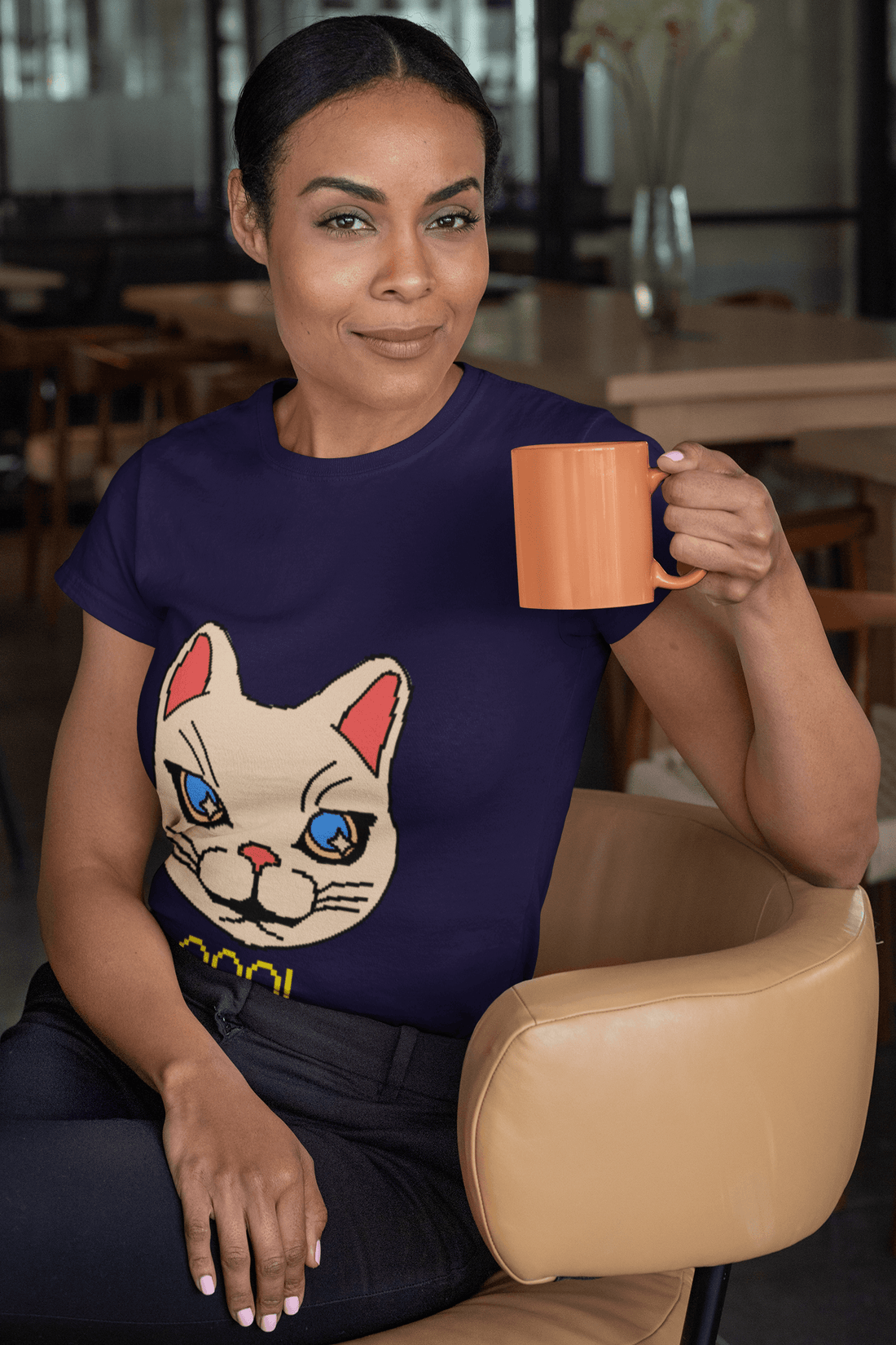 Cool Kitty Women's Round Neck Half Sleeve T-shirt - Lyssian