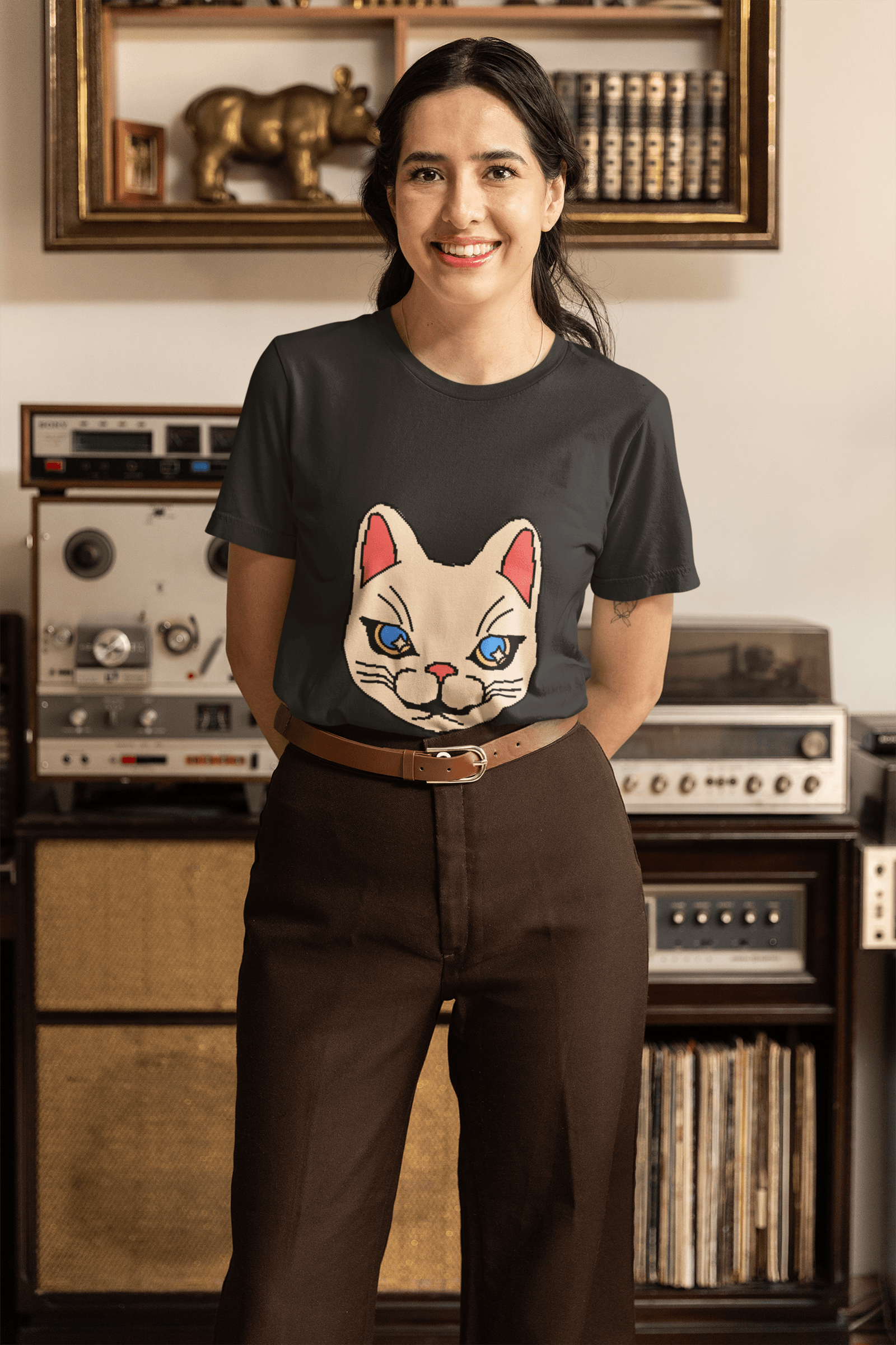 Cool Kitty Women's Round Neck Half Sleeve T-shirt - Lyssian