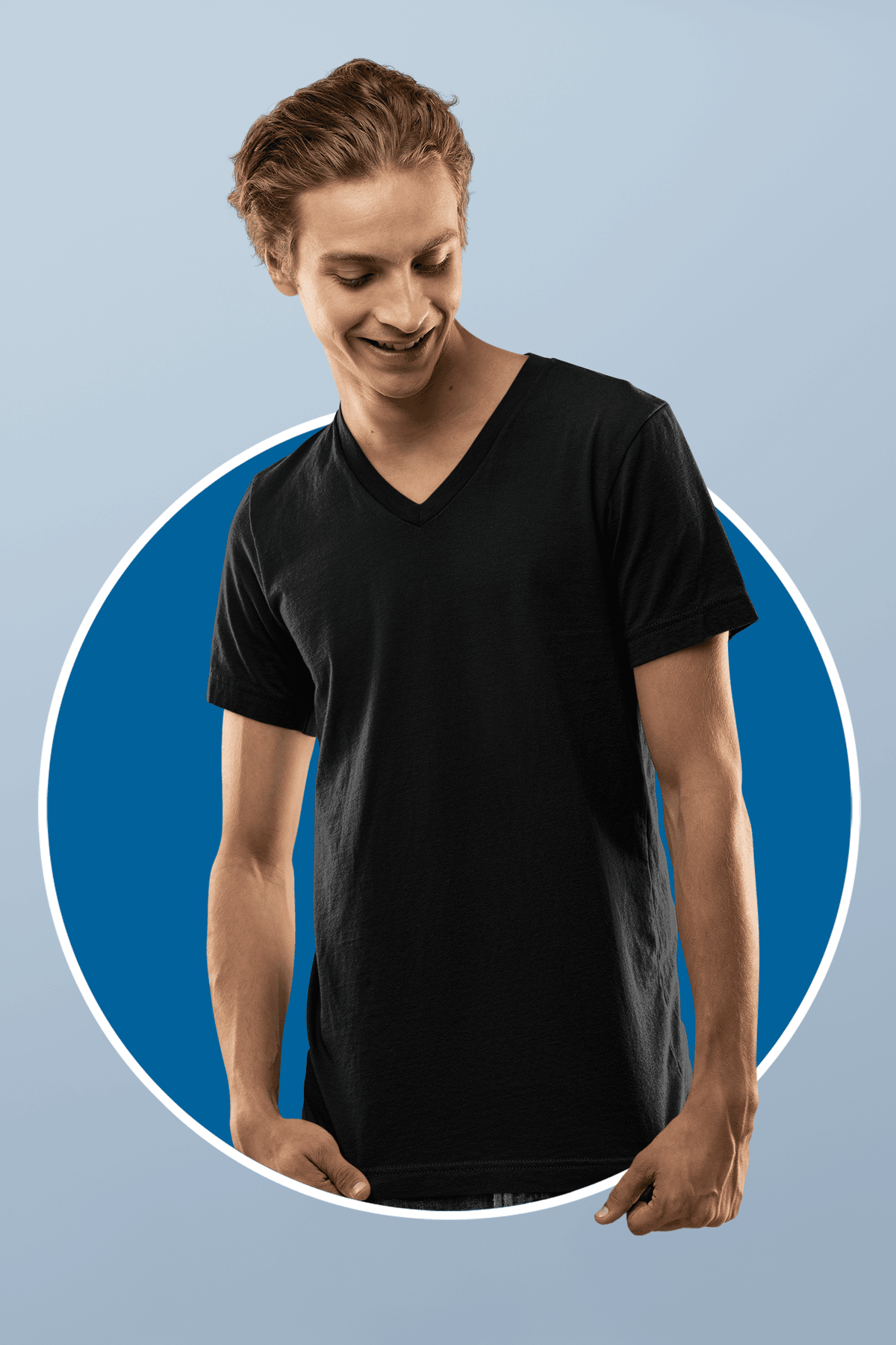 Men's Classic Artless V Neck T-Shirt