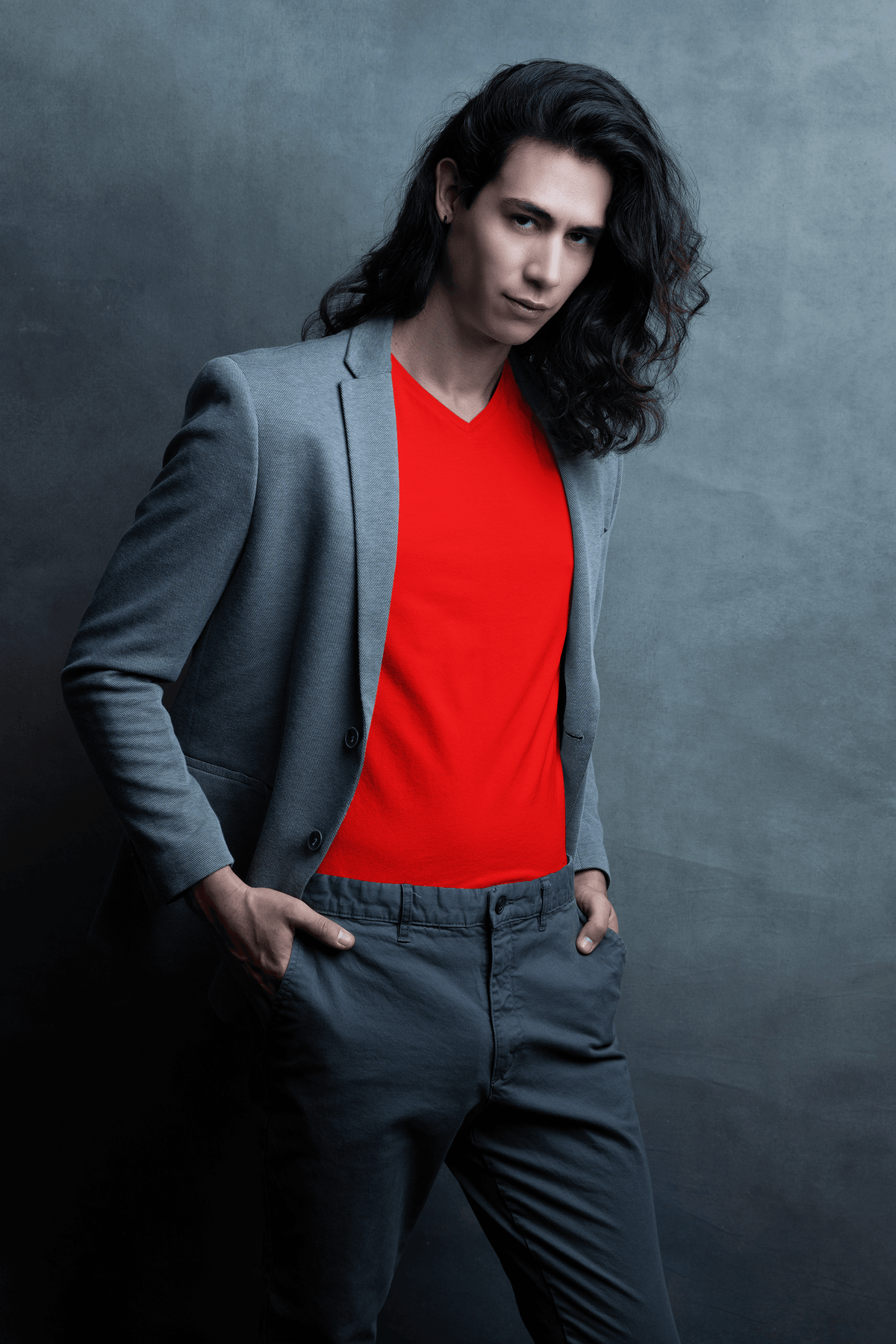 Men's Classic Artless V Neck T-Shirt - Lyssian