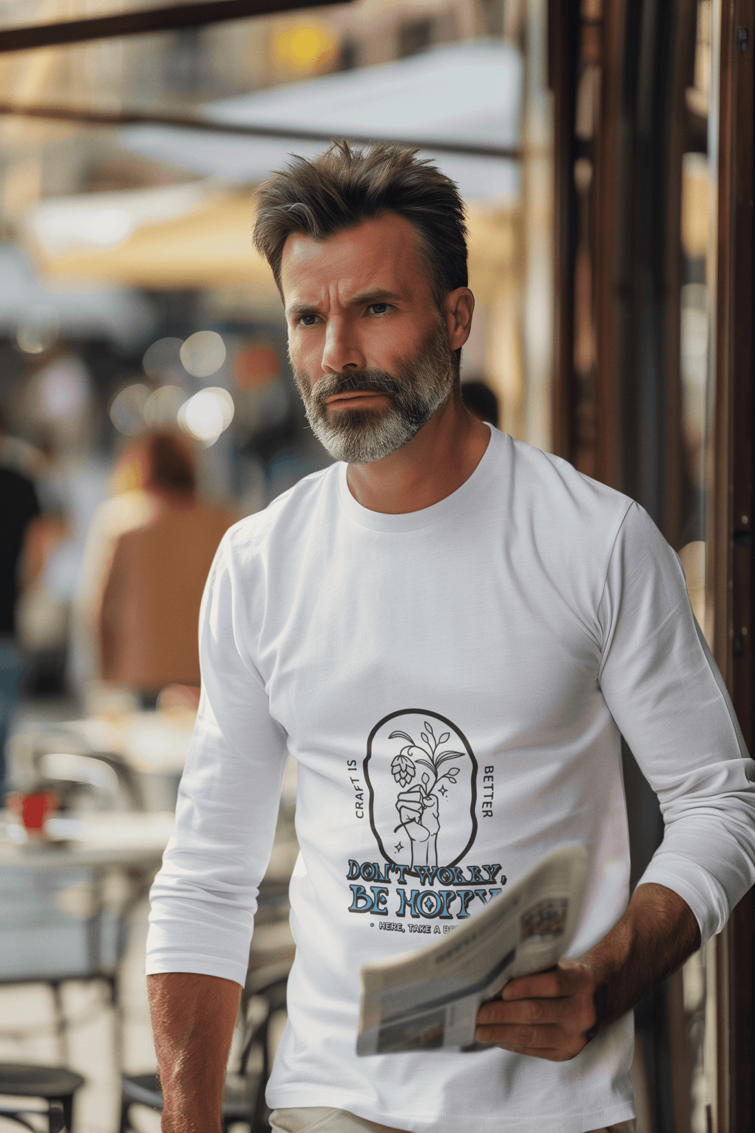 Be Happy Male Round Neck Full Sleeve T-shirt - Lyssian