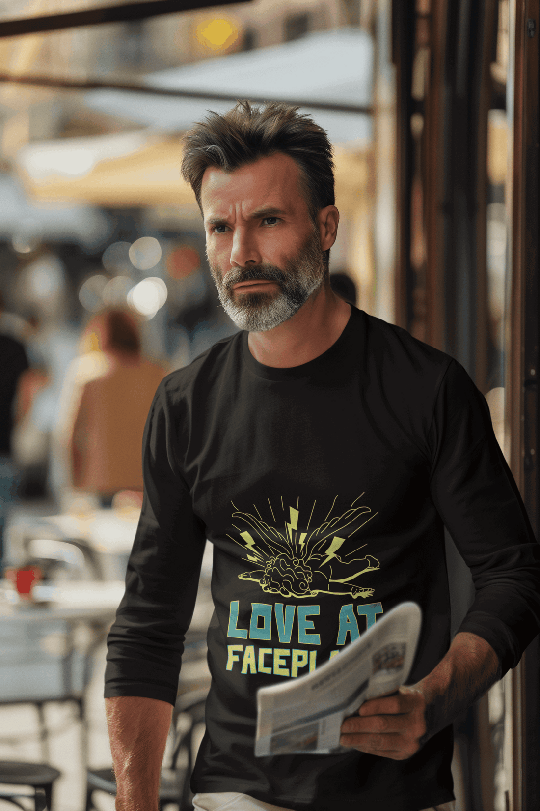 Faceplant Male Round Neck Full Sleeve T-shirt - Lyssian