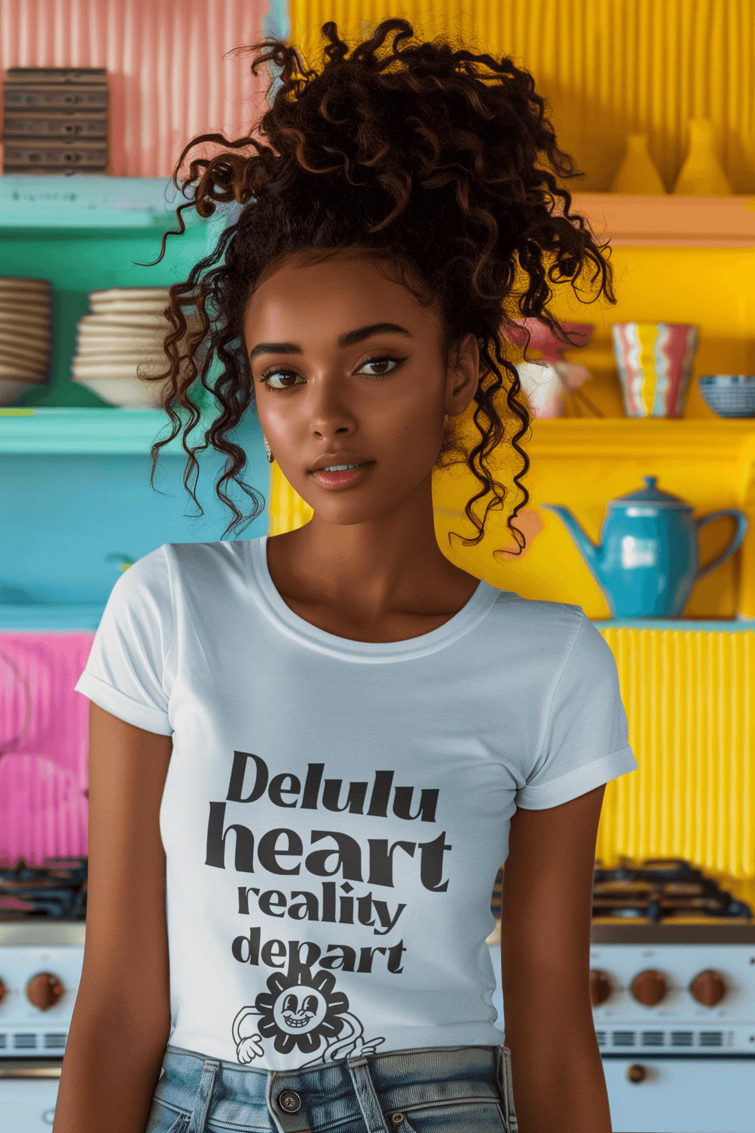 Delulu Women's Round Neck Half Sleeve T-shirt - Lyssian