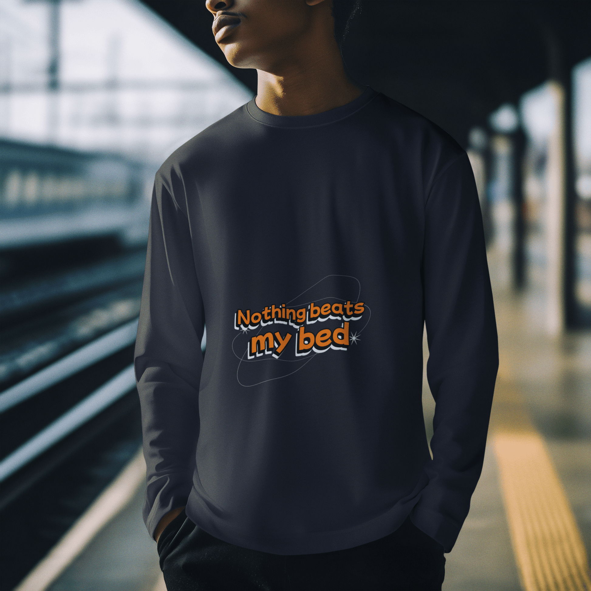 Bed Male Round Neck Full Sleeve T-shirt - Lyssian