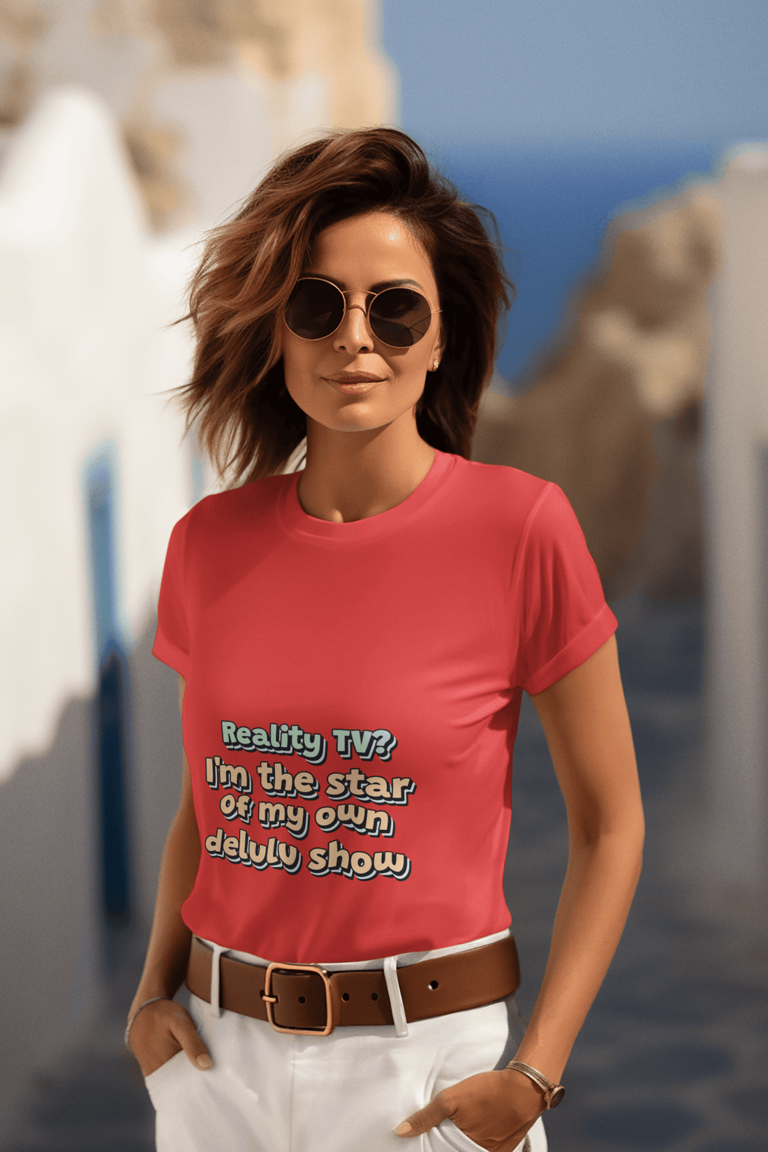 Delulu Show Women's Round Neck Half Sleeve T-shirt - Lyssian