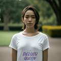 Delulu Queen Women's Round Neck Half Sleeve T-shirt - Lyssian