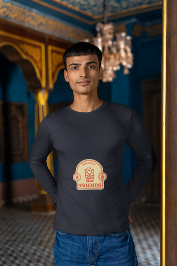 Friends Male Round Neck Full Sleeve T-shirt