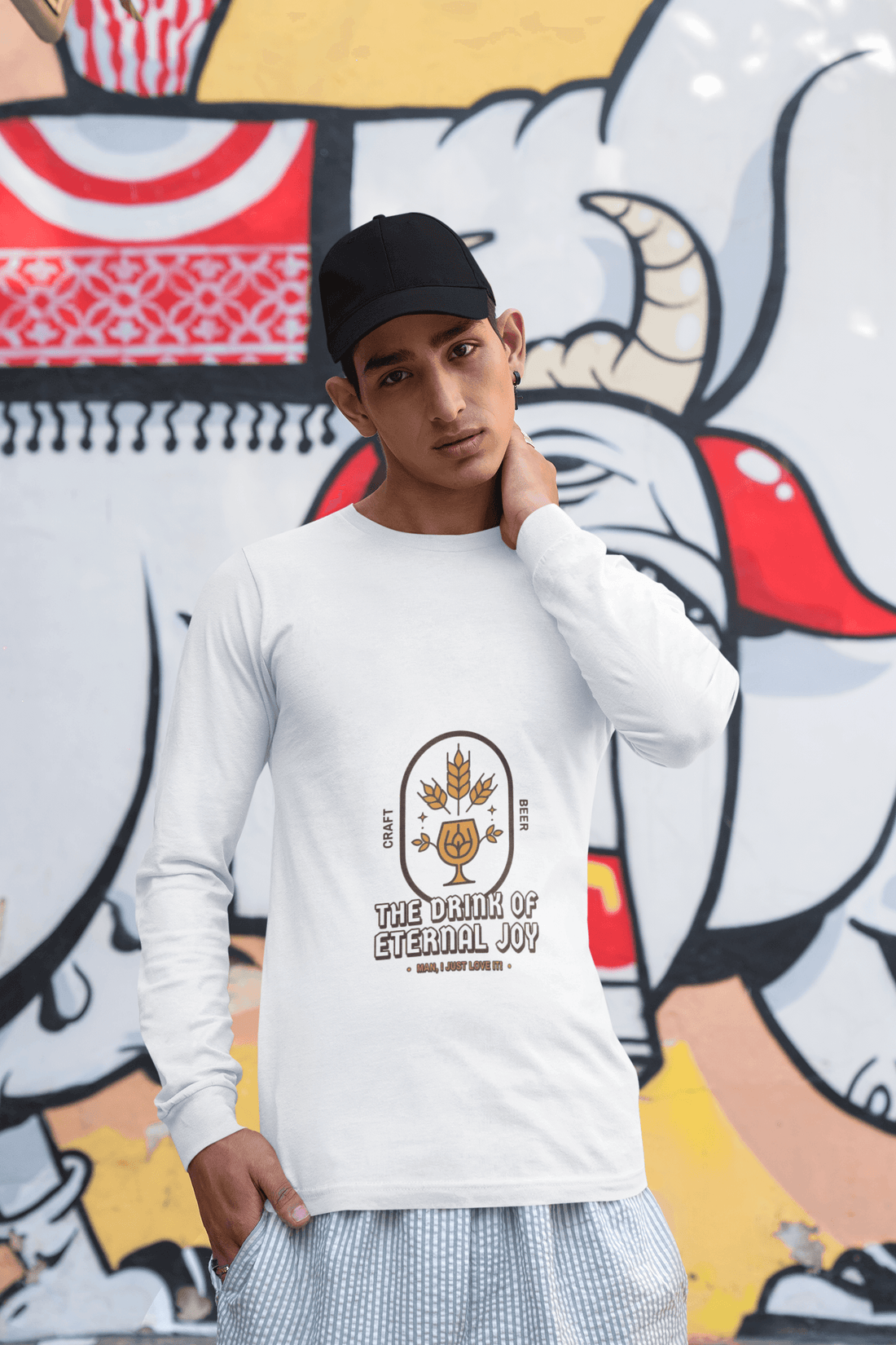 Joy Male Round Neck Full Sleeve T-shirt - Lyssian