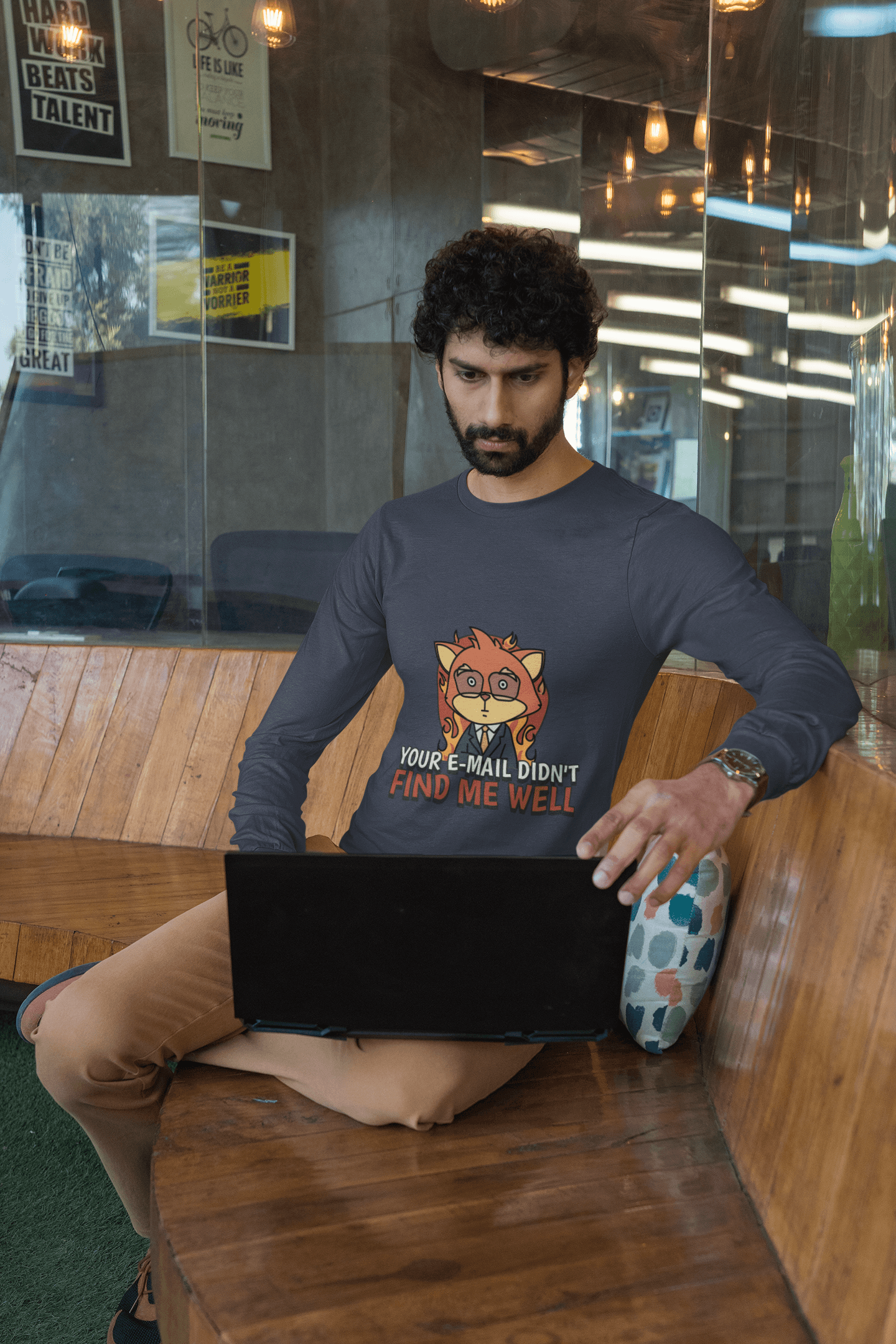 Email Men's Round Neck Full Sleeve T-shirt - Lyssian