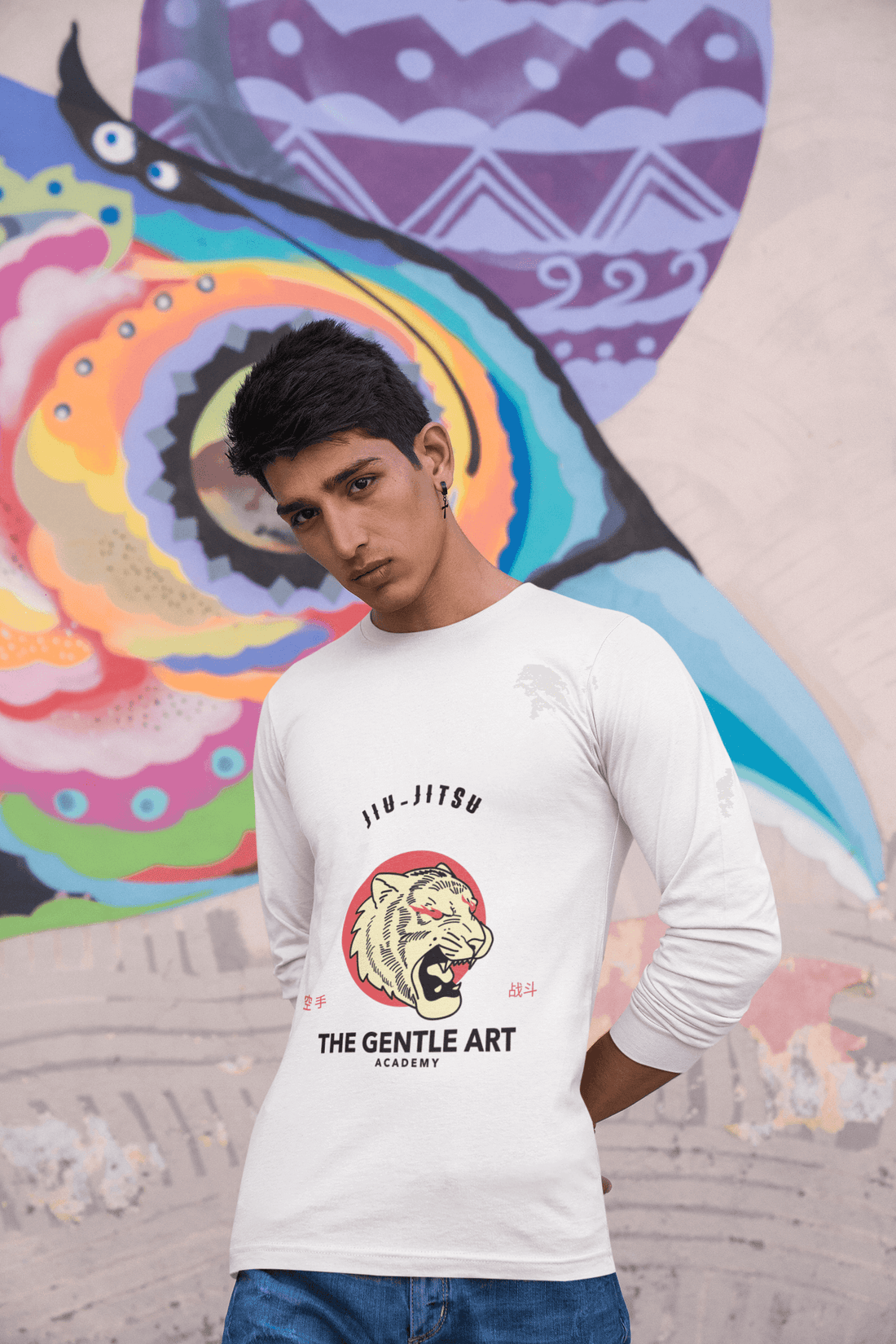 Jiu-Jitsu Male Round Neck Full Sleeve T-shirt - Lyssian