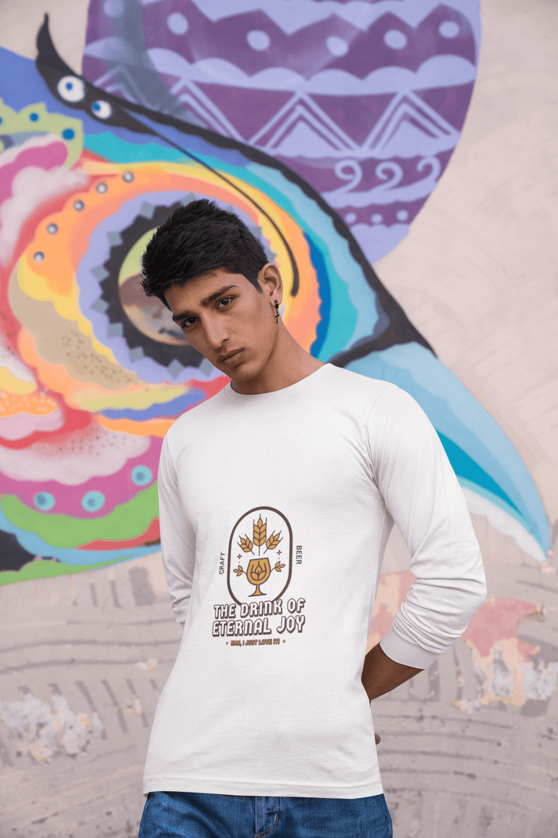 Joy Male Round Neck Full Sleeve T-shirt - Lyssian