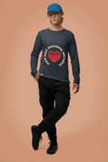 Burning Heart Men's Round Neck Full Sleeve T-shirt - Lyssian