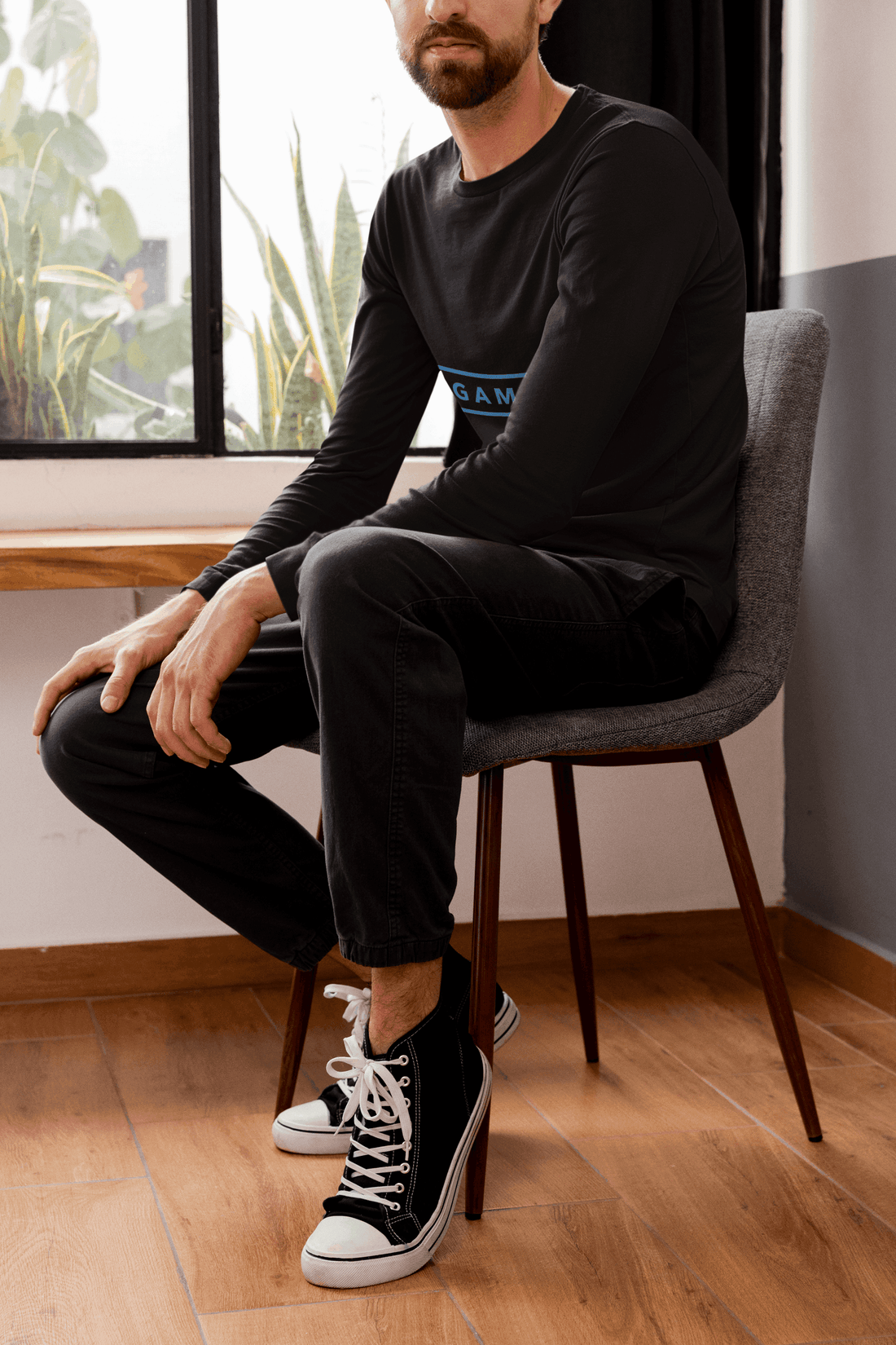 Gamer Male Round Neck Full Sleeve T-shirt - Lyssian