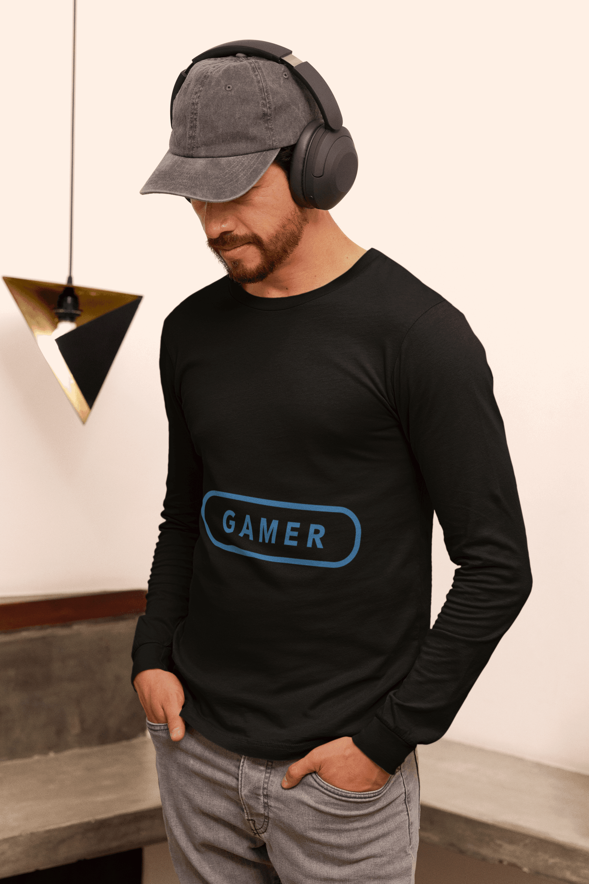 Gamer Male Round Neck Full Sleeve T-shirt - Lyssian