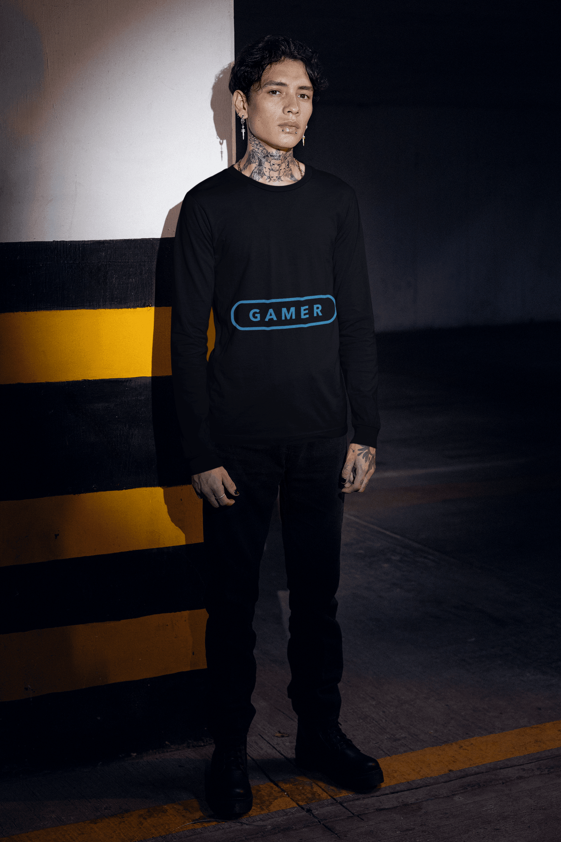 Gamer Male Round Neck Full Sleeve T-shirt - Lyssian