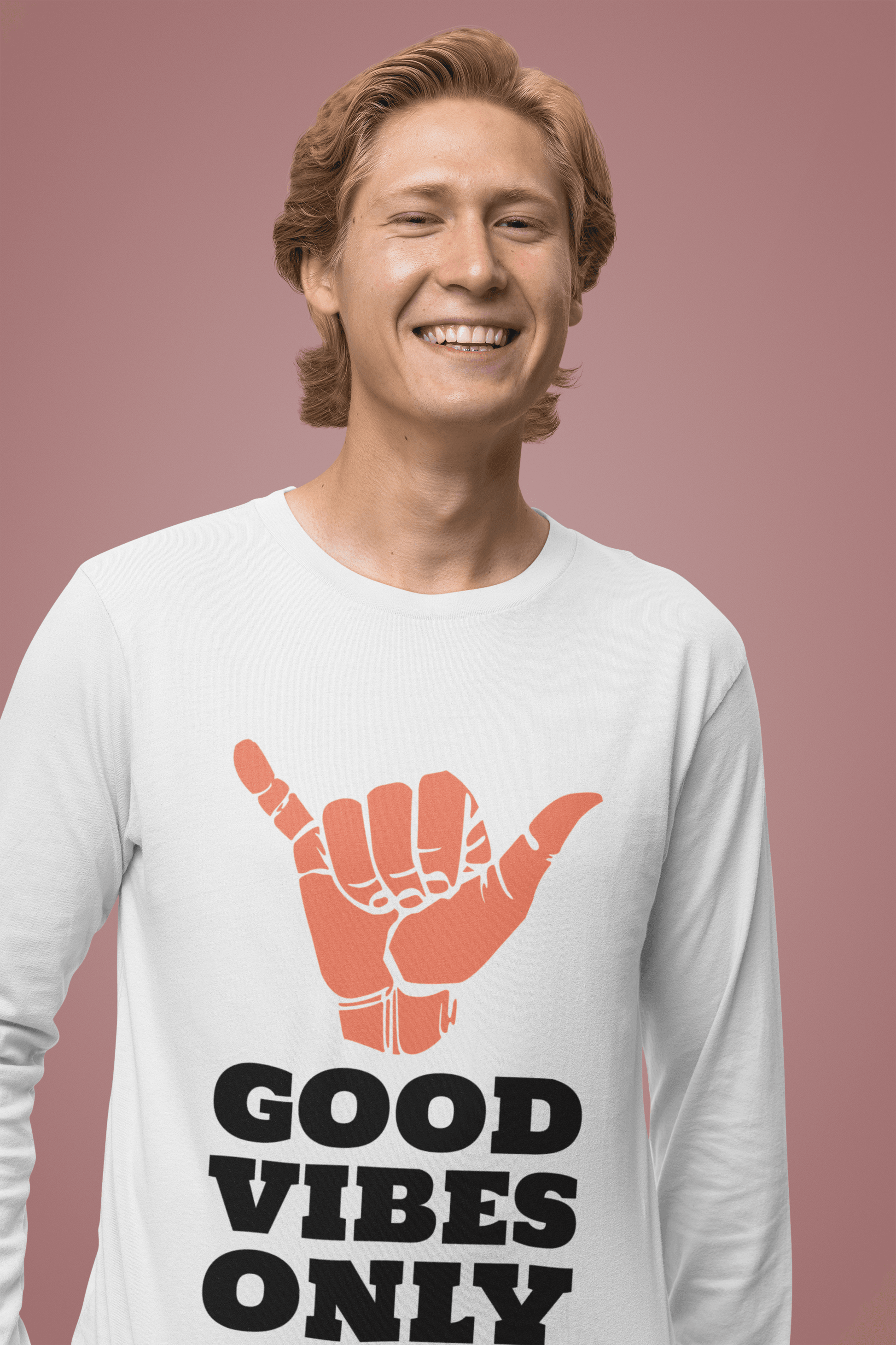 Good Vibes Men's Round Neck Full Sleeve T-shirt - Lyssian