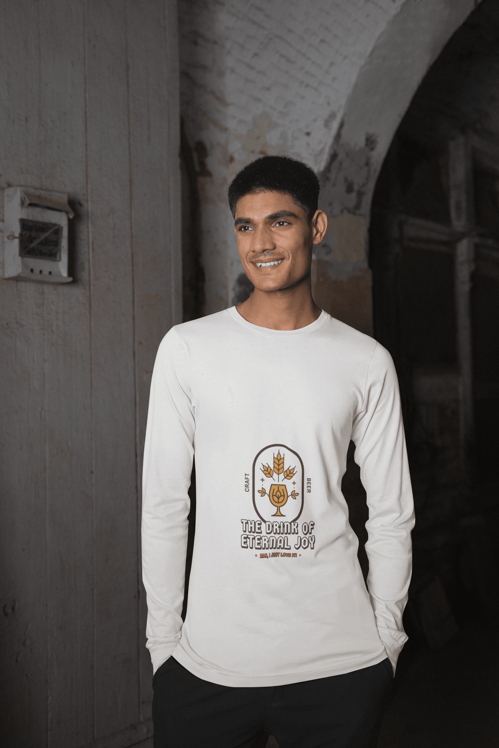 Joy Male Round Neck Full Sleeve T-shirt - Lyssian