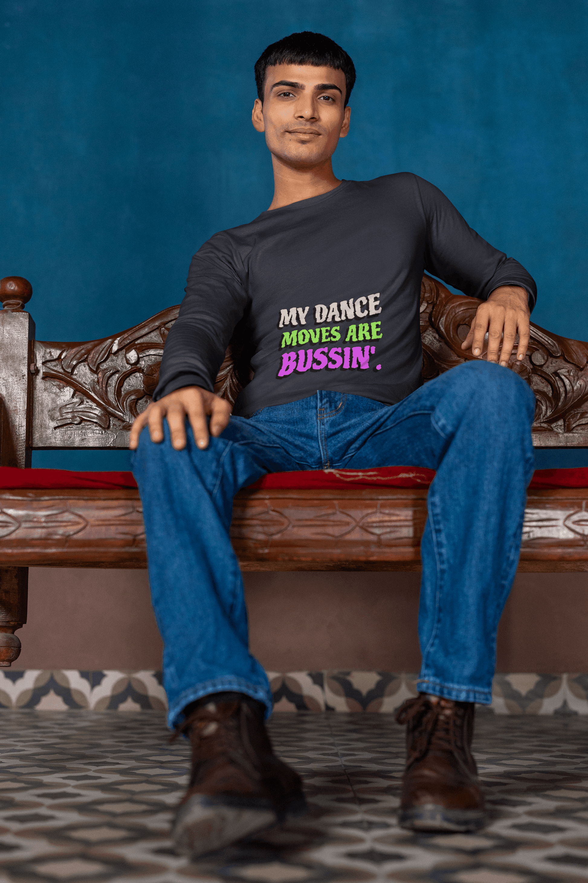 Dance Moves Men's Round Neck Full Sleeve T-shirt - Lyssian