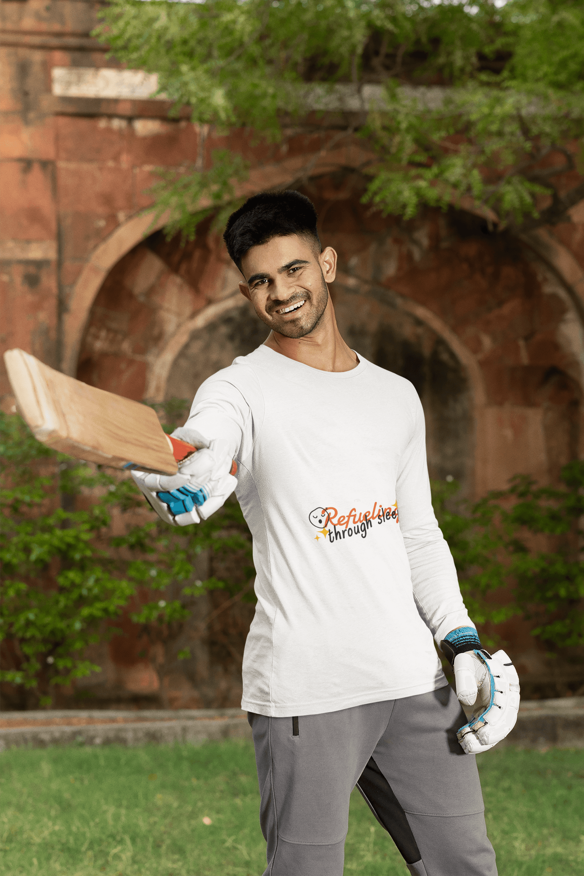 Refuelling Male Round Neck Full Sleeve T-shirt - Lyssian