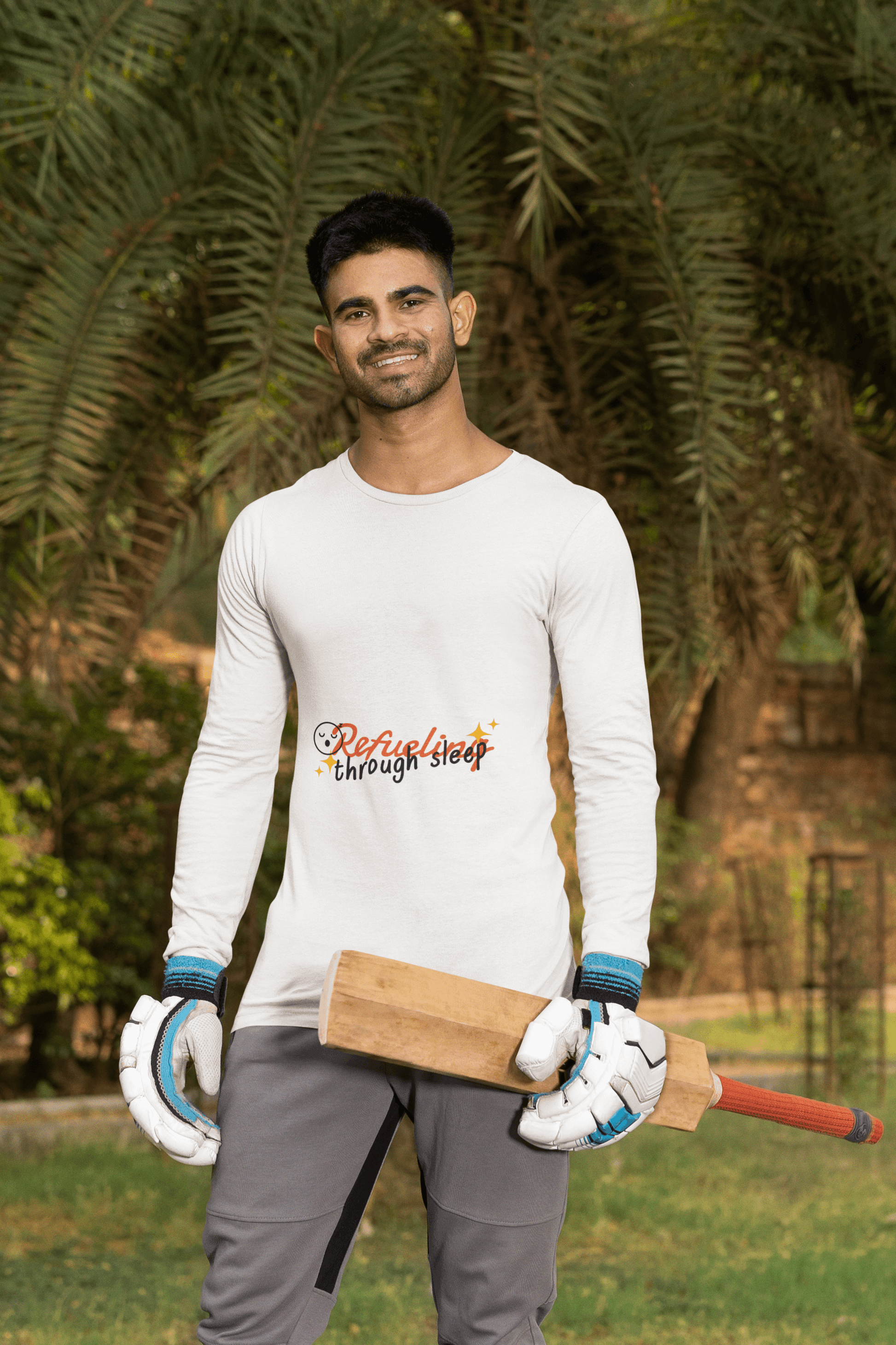 Refuelling Male Round Neck Full Sleeve T-shirt - Lyssian